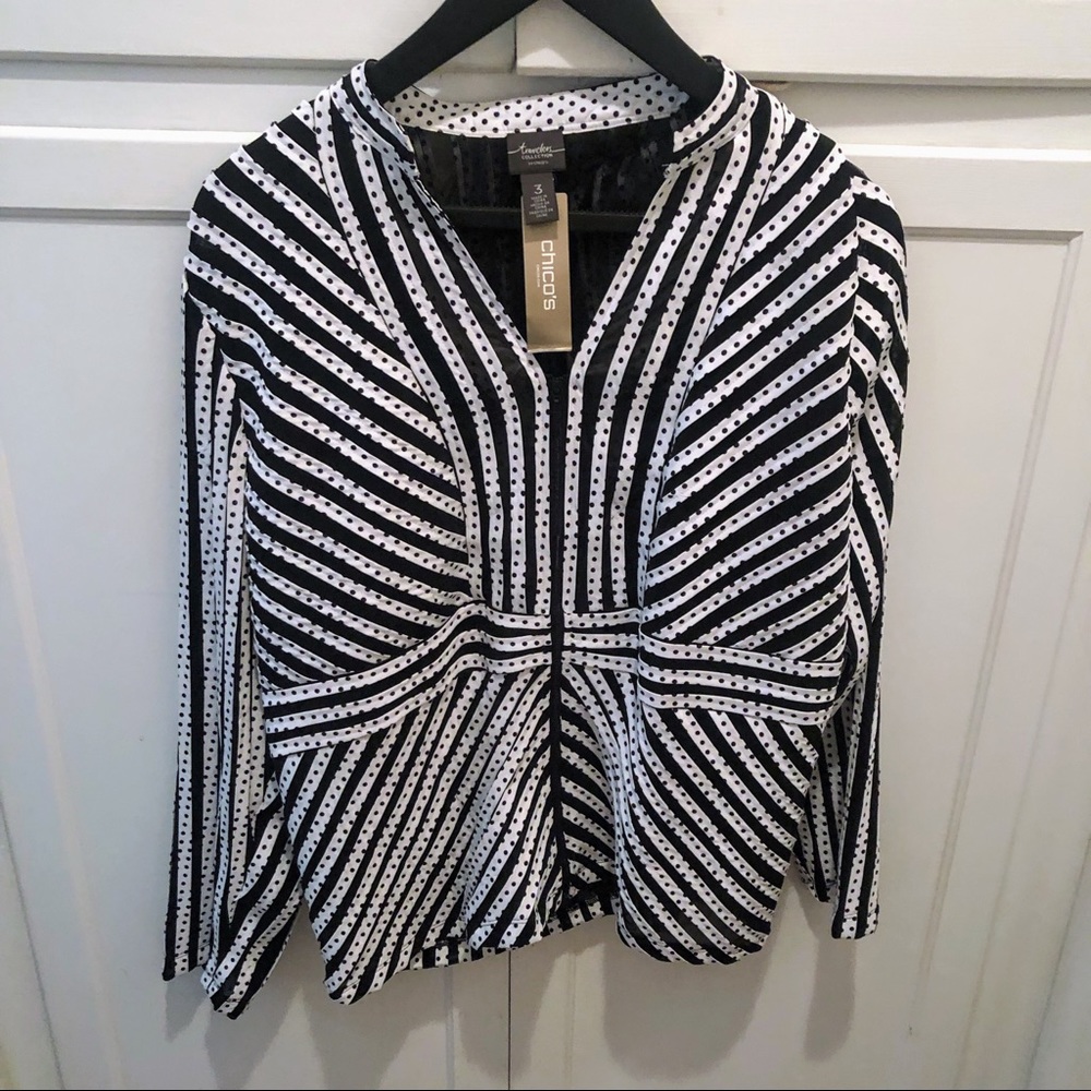 Black and White jacket Chico. New with Tags
